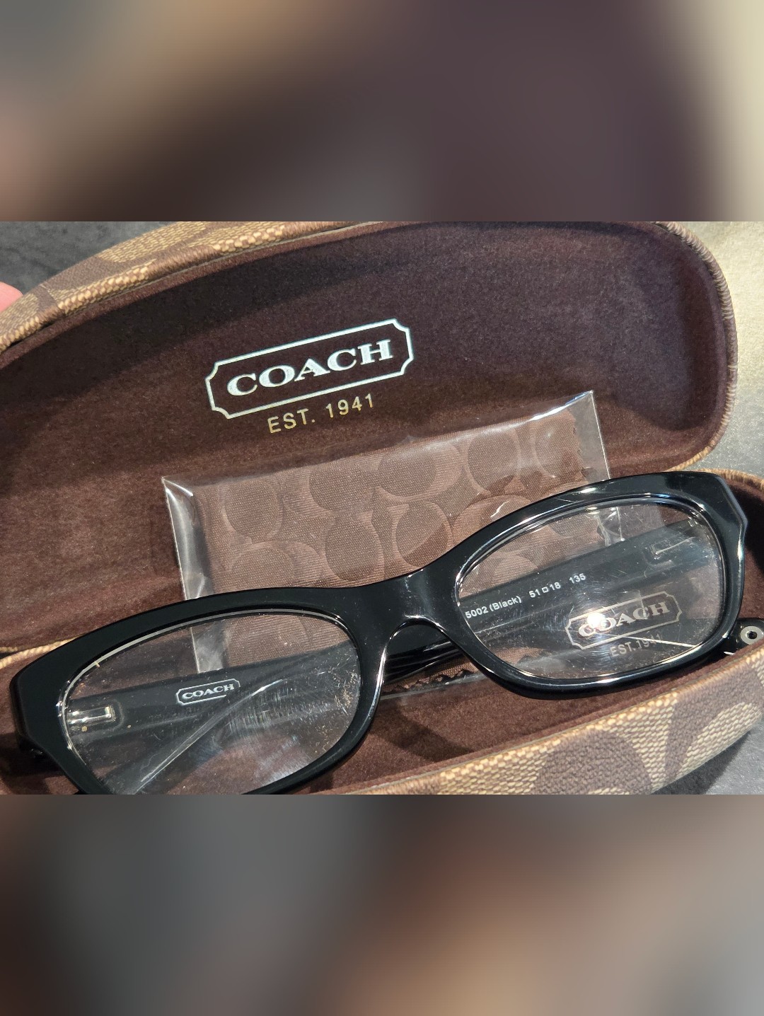 Coach Black Women's Glossy Oval Eyeglass Frames